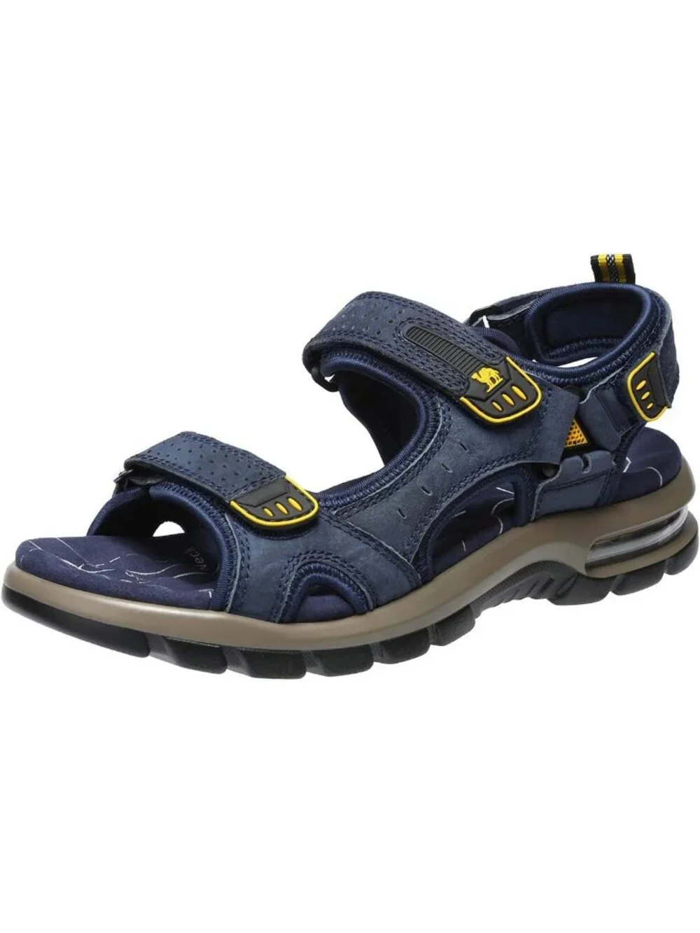Men's Dark Blue Athletic Outdoor Leather Waterproof Rubber Hiking Sandal Shoes